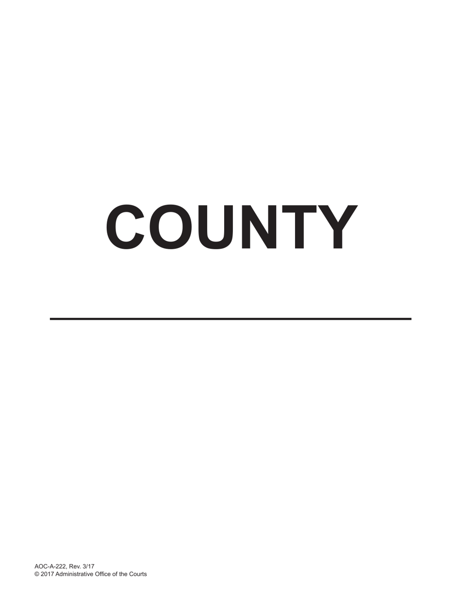 Form AOC-A-222 County (Blank) - North Carolina, Page 1