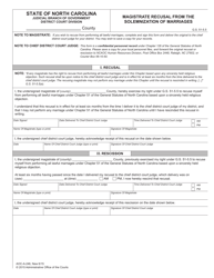 Document preview: Form AOC-A-246 Magistrate Recusal From the Solemnization of Marriages - North Carolina