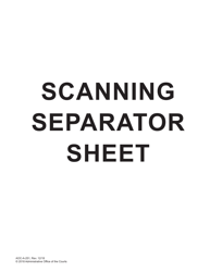 Form AOC-A-251 Scanning Separator Sheet - North Carolina