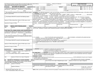 Form AOC-CR-100 Warrant for Arrest - North Carolina, Page 2