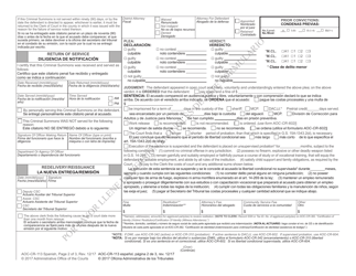 Form AOC-CR-113 SPANISH Criminal Summons - North Carolina (English/Spanish), Page 2