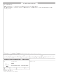 Form AOC-CR-158A Affidavit Continuation - North Carolina