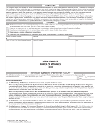 Form AOC-CR-201 Appearance Bond for Pretrial Release - North Carolina, Page 2