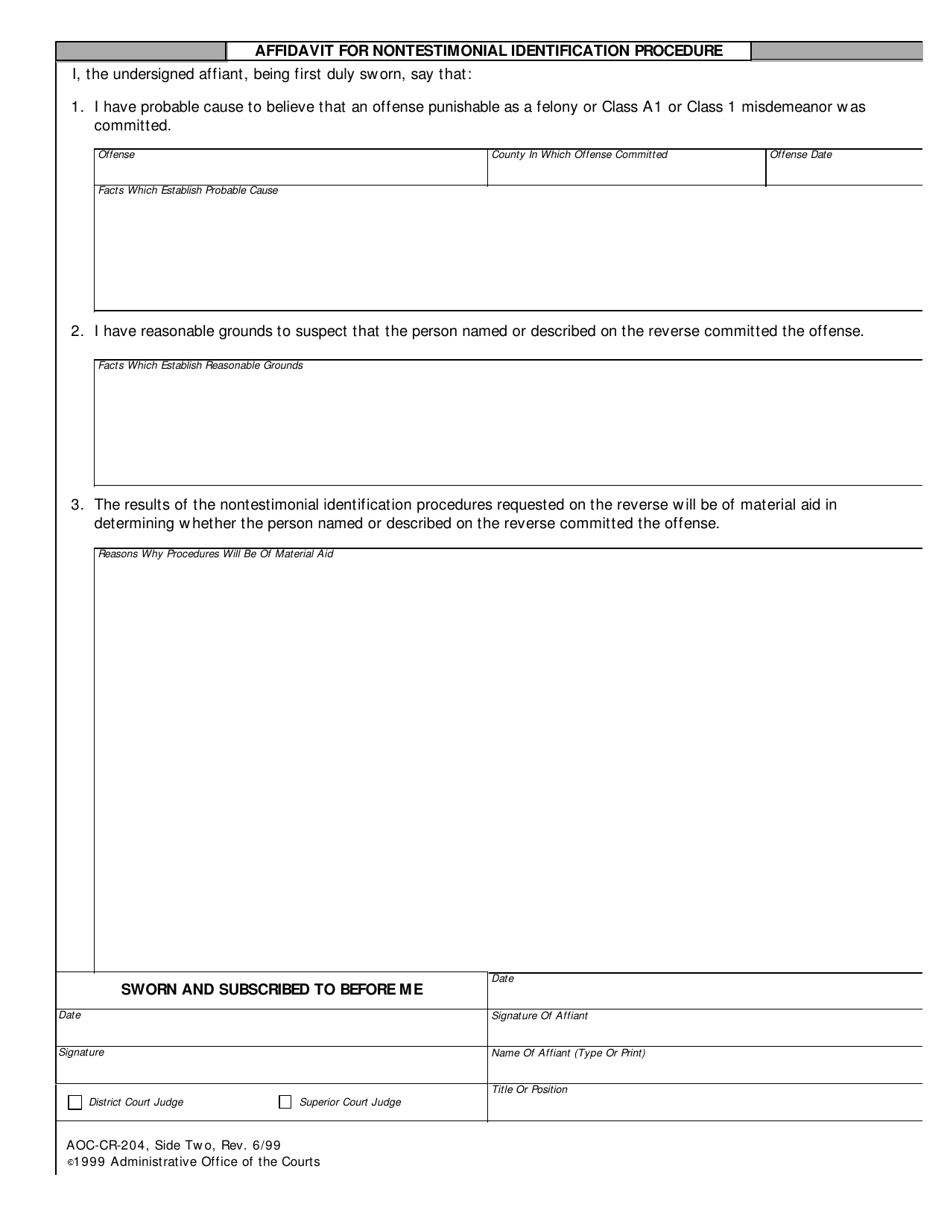 Form AOC-CR-204 - Fill Out, Sign Online and Download Fillable PDF ...