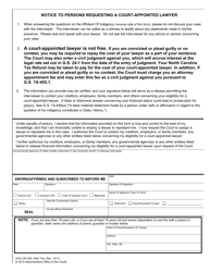 Form AOC-CR-226 Affidavit of Indigency - North Carolina, Page 2