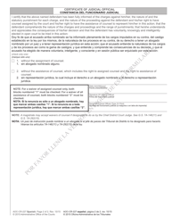 Form AOC-CR-227 SPANISH Waiver of Counsel - North Carolina (English/Spanish), Page 2