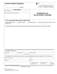 Document preview: Form AOC-CR-236 Transmittal of out-Of-County Process - North Carolina