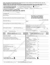 Form AOC-CR-226 SPANISH Affidavit of Indigency - North Carolina (English/Spanish)