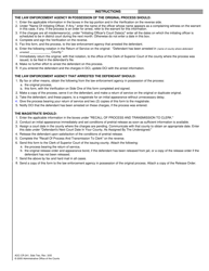 Form AOC-CR-241 Out-Of-County Process Verification Recall and Transmission (For Use When Process Electronically Transmitted to out-Of-County Agency) - North Carolina, Page 2