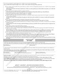 Form AOC-CR-261 VIETNAMESE Notification of Requirement to Register as Sex Offender (When Defendant Does Not Receive Active Term of Imprisonment) - North Carolina (English/Vietnamese), Page 2