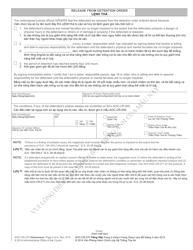 Form AOC-CR-270 VIETNAMESE Detention of Impaired Driver; Detention for Communicable Disease Testing - North Carolina (English/Vietnamese), Page 2