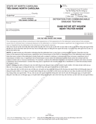 Form AOC-CR-270 VIETNAMESE Detention of Impaired Driver; Detention for Communicable Disease Testing - North Carolina (English/Vietnamese), Page 3