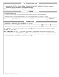 Form AOC-CR-275 Felony Speeding to Elude &quot; Vehicle Seizure Nondefendant Owner&#039;s Petition for Pretrial Release as an Innocent Owner and Order of Clerk - North Carolina, Page 2