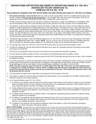 Document preview: Instructions for Form AOC-CR-279 Petition and Order of Expunction Under G.s. 15a-145.4 (Nonviolent Felony Under Age 18) - North Carolina