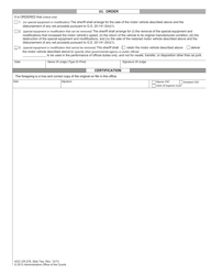Form AOC-CR-278 Felony Speeding to Elude - Vehicle Seizure - Order of Forfeiture - North Carolina, Page 2