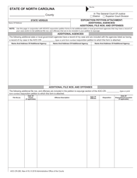 Document preview: Form AOC-CR-285 Expunction Petition Attachment: Additional Agencies/Additional File Nos. and Offenses - North Carolina