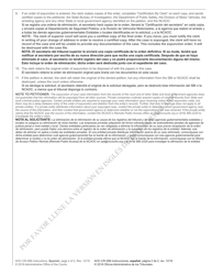 Instructions for Form AOC-CR-288 Petition and Order of Expunction Under G.s. 15a-146(A2) (Not Guilty or Not Responsible) - North Carolina (English/Spanish), Page 2