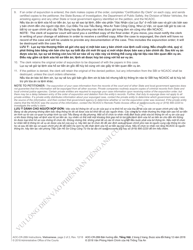 Instructions for Form AOC-CR-288 Petition and Order of Expunction Under G.s. 15a-146(A2) (Not Guilty or Not Responsible) - North Carolina (English/Vietnamese), Page 2