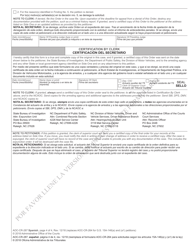 Form AOC-CR-287 SPANISH Petition and Order of Expunction Under G.s. 15a-146(A) and G.s. 15a-146(A1) (Charge(S) Dismissed) - North Carolina (English/Spanish), Page 4