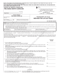 Form AOC-CR-300 VIETNAMESE Transcript of Plea - North Carolina (English/Vietnamese)