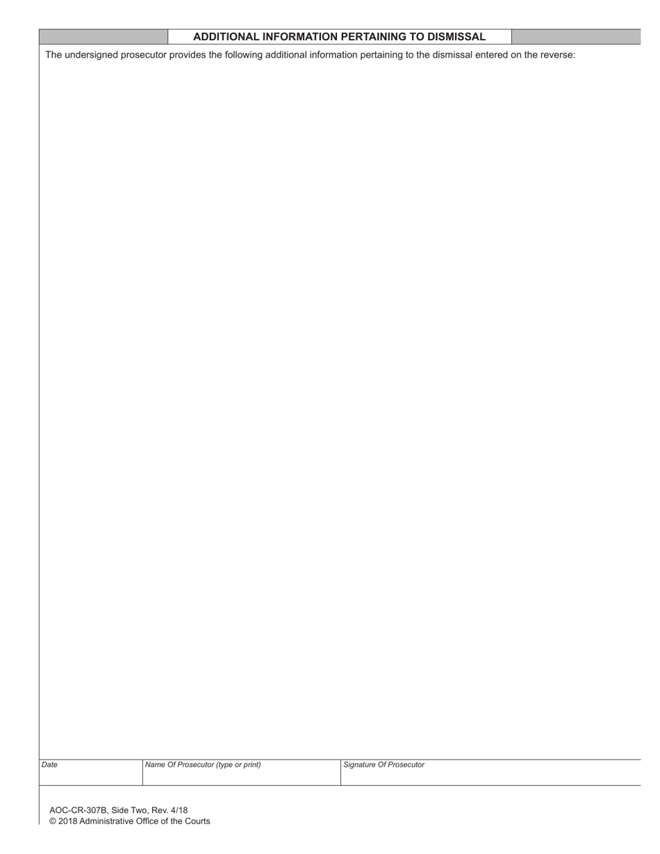Form AOC-CR-307B Dismissal Notice of Reinstatement (For Offenses Committed on or After Dec. 1, 2013) - North Carolina, Page 2