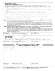 Form AOC-CR-307B VIETNAMESE Dismissal Notice of Reinstatement (For Offenses Committed on or After Dec. 1, 2013) - North Carolina (English/Vietnamese), Page 2