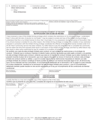 Form AOC-CR-312 SPANISH Limited Driving Privilege Impaired Driving or Open Container or Underage Alcohol Violation (N.c. Convictions Only) - North Carolina (English/Spanish), Page 4