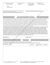 Form AOC-CR-312 Limited Driving Privilege Impaired Driving or Open Container or Underage Alcohol Violation (N.c. Convictions Only) - North Carolina (English/Vietnamese), Page 4