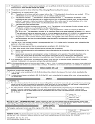 Form AOC-CR-332A Order on Non-defendant Owner's Petition/Application for Release of Seized Motor Vehicle - Impaired Driving - North Carolina, Page 2