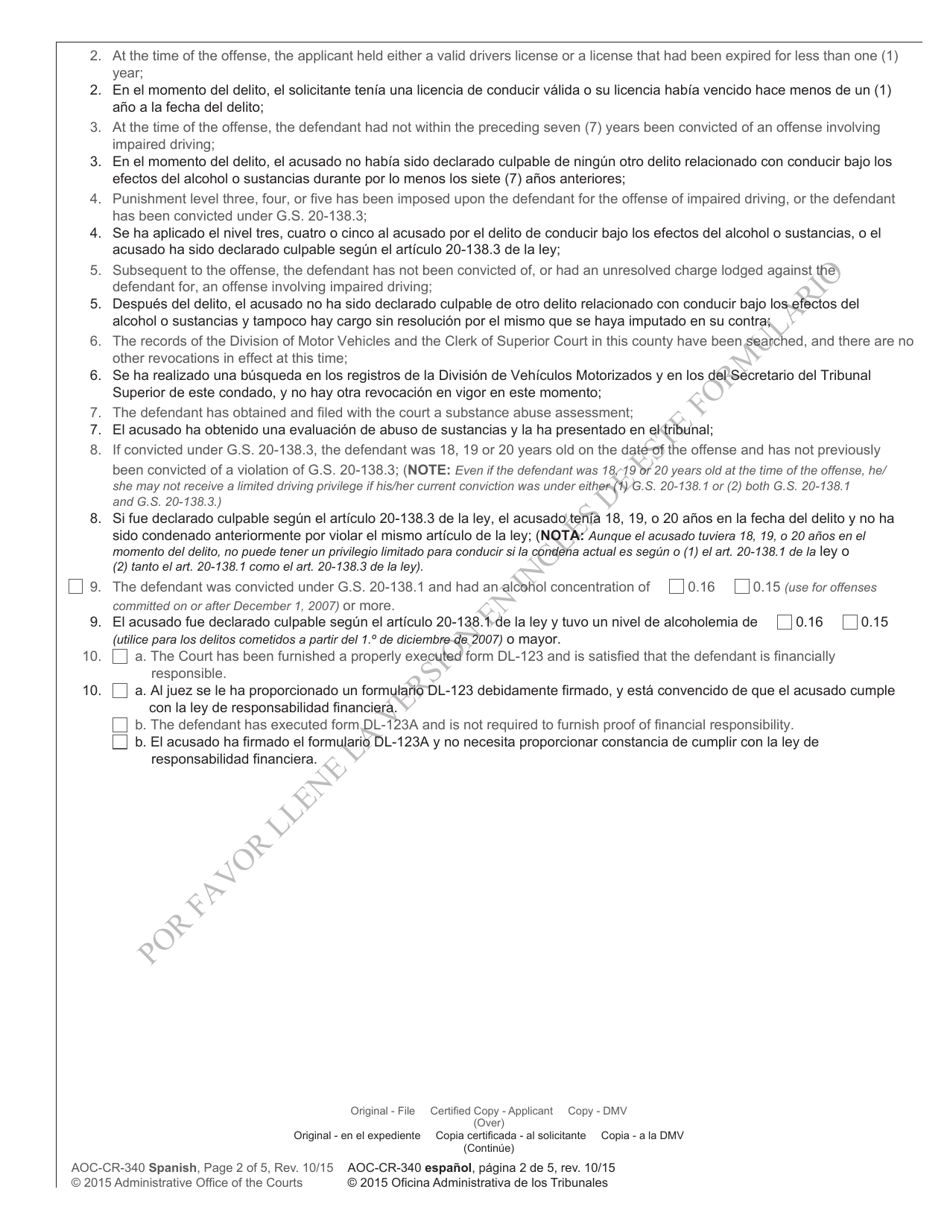 Form AOCCR340 Fill Out, Sign Online and Download Printable PDF