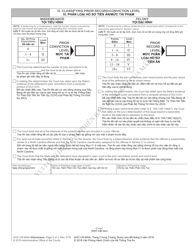 Form AOC-CR-600A Worksheet Prior Record Level for Felony Sentencing and Prior Conviction Level for Misdemeanor Sentencing (Structured Sentencing) - North Carolina (Vietnamese), Page 2