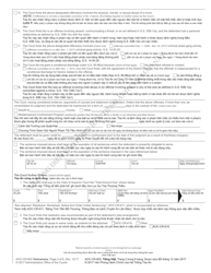 Form AOC-CR-602 Judgment and Commitment - Misdemeanor Active Punishment (Structured Sentencing) - North Carolina (Vietnamese), Page 2