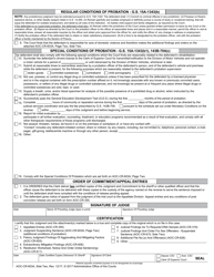 Form AOC-CR-603A Judgment Suspending Sentence - Felony Punishment - Community/Intermediate (Structured Sentencing) (For Offenses Committed Before Dec. 1, 2009) - North Carolina, Page 2