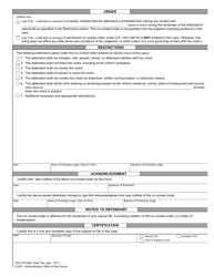 Form AOC-CR-620 Convicted Sex Offender Permanent No Contact Order - North Carolina, Page 2