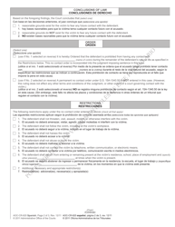 Form AOC-CR-620 &quot;Convicted Sex Offender Permanent No Contact Order&quot; - North Carolina (English/Spanish), Page 2