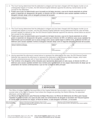 Form AOC-CR-624 Assignment of Counsel by Office of Indigent Defense Services in the First-Degree Murder (Or Undesignated Degree of Murder) Cases at the Trial Level - North Carolina (English/Spanish), Page 2