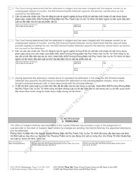 Form AOC-CR-624 Assignment of Counsel by Office of Indigent Defense Services in the First-Degree Murder (Or Undesignated Degree of Murder) Cases at the Trial Level - North Carolina (English/Vietnamese), Page 2