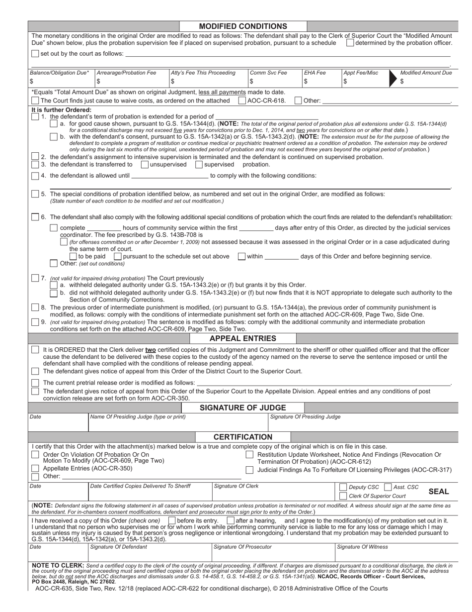 Form AOC-CR-635 - Fill Out, Sign Online and Download Fillable PDF ...