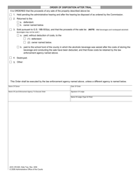 Form AOC-CR-920 Disposition Order - Seized Alcoholic Beverage Only - North Carolina, Page 2