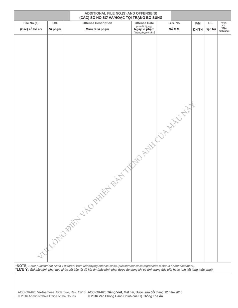 Form AOC-CR-632C Conditional Discharge Under G.s. 15a-1341(A4) (For Offenses Committed Dec. 1, 2011 - Nov. 30, 2016) - North Carolina (English / Vietnamese), Page 11