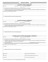 Form AOC-CV-121 Civil Summons in Action by Underage Person for Authorization to Marry - North Carolina, Page 2