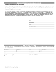 Form AOC-CV-302 Summons to Garnishee and Notice of Levy - North Carolina, Page 2