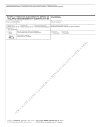 Form AOC-CV-226 Civil Affidavit of Indigency - North Carolina (English/Spanish), Page 4