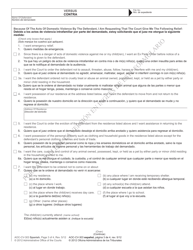 Form AOC-CV-303 Complaint and Motion for Domestic Violence Protective Order - North Carolina (English/Spanish), Page 3