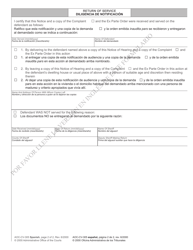 Form AOC-CV-305 Notice of Hearing on Domestic Violence Protective Order - North Carolina (English/Spanish), Page 2