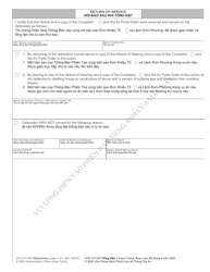 Form AOC-CV-305 Notice of Hearing on Domestic Violence Protective Order - North Carolina (English/Vietnamese), Page 2