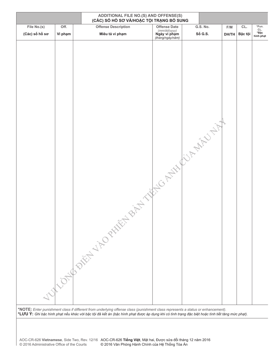 Form AOC-CR-633D Conditional Discharge Under G.s. 15a-1341(A5) (For Offenses Committed on or After Dec. 1, 2016) - North Carolina (English / Vietnamese), Page 11
