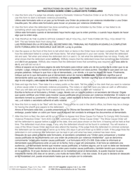 Form AOC-CV-307 Motion for Order to Show Cause Domestic Violence Protective Order - North Carolina (English/Spanish), Page 2