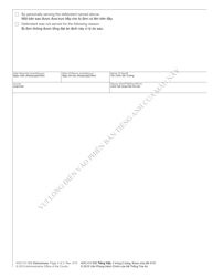 Form AOC-CV-308 Order to Appear and Show Cause for Failure to Comply With Domestic Violence Protective Order - North Carolina (English/Vietnamese), Page 2