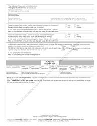 Form AOC-CV-312 Identifying Information About Defendant Domestic Violence Action - North Carolina (English/Vietnamese), Page 2
